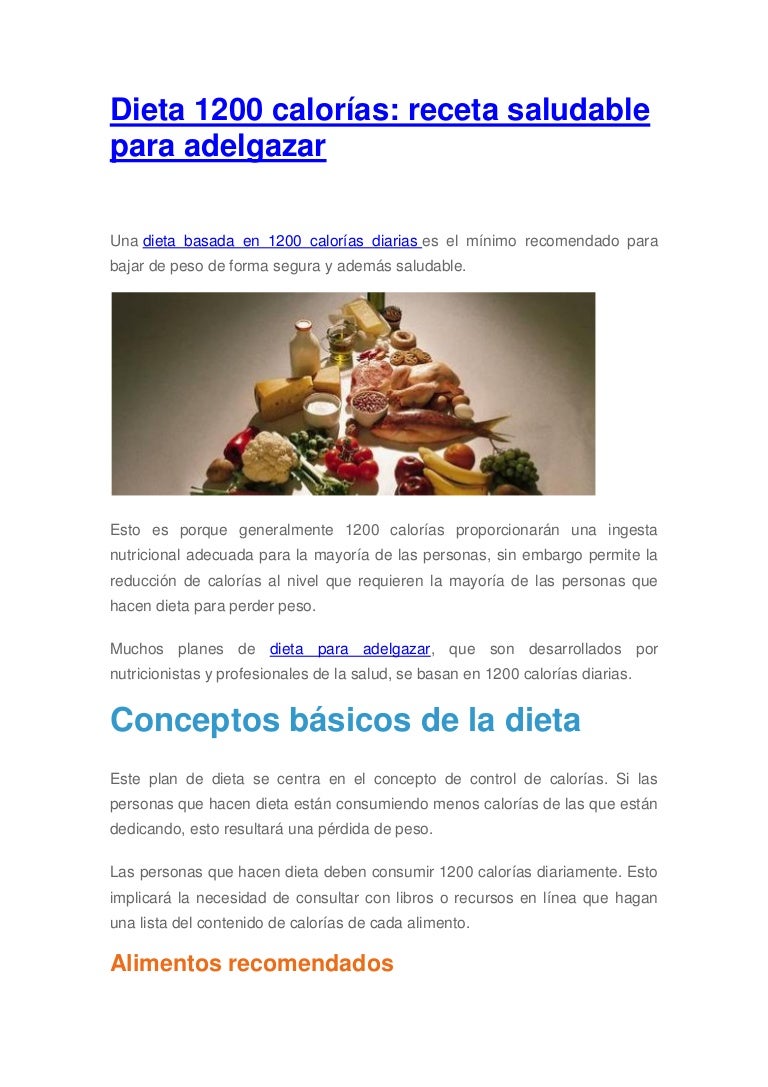 Calorias diarias recomendadas para adelgazar Calorias diarias recomendadas para adelgazar